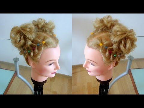 Видео: Детская причёска.  Два пучка. Видео-урок.