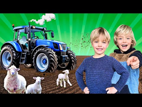 Видео: Приключение на тракторе и маленькие ягнята 🐑 🚜