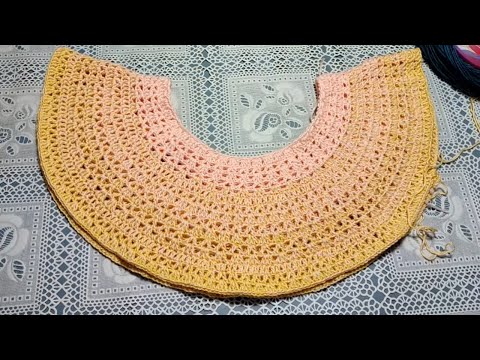 Видео: Кофточка крючком с круглой кокеткой для начинающих. Кокетка крючком для кофточки ,платья.