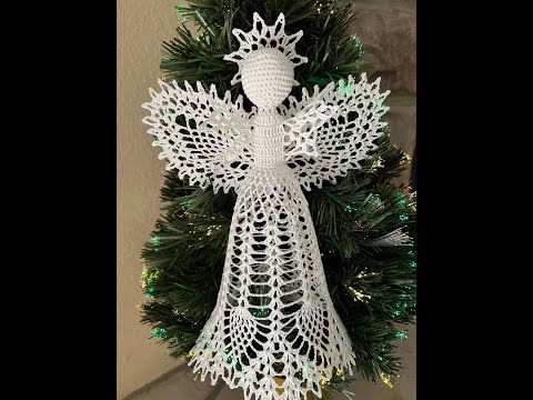 Видео: Большой Рождественский ангел связанный крючком - МК #20