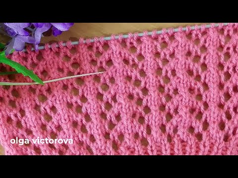 Видео: САМА ПРЕЛЕСТЬ! АЖУРНЫЙ УЗОР 1045 Узоры спицами KNITTING PATTERN