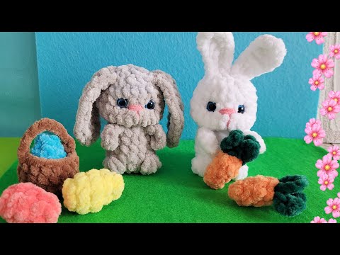 Видео: Зайчик малыш цельновязаный крючком из плюшевой пряжи/crochet bunny tutorial/Häkelhase