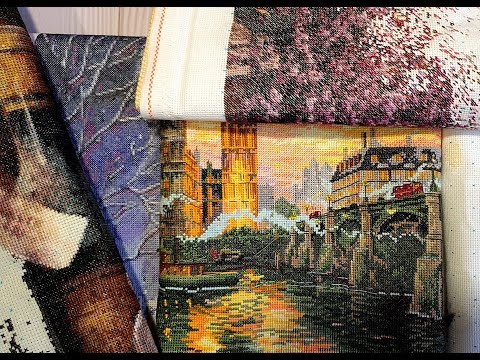 Видео: 10. #вышивка /Финиш-Лондон от Anchor Maia/продвижения в процессах Химера/HAED/и прочее...