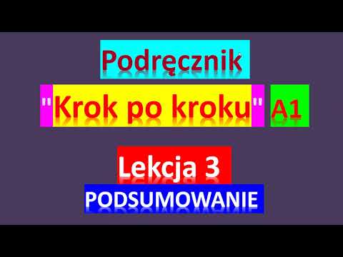 Видео: Krok po kroku A1. Урок 3, часть 3. Język polski.