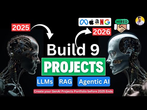 Видео: Реализовать 9 комплексных проектов GenAI до 2025 года [RAG + агентный ИИ + LLM] Проектирование си...