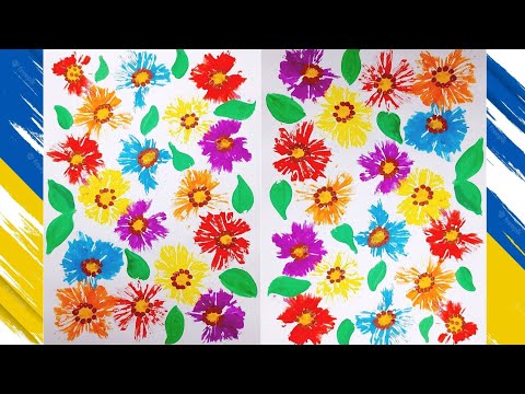 Видео: Квіти 💐 Нетрадиційне малювання за допомогою пакета 🌹🖌️