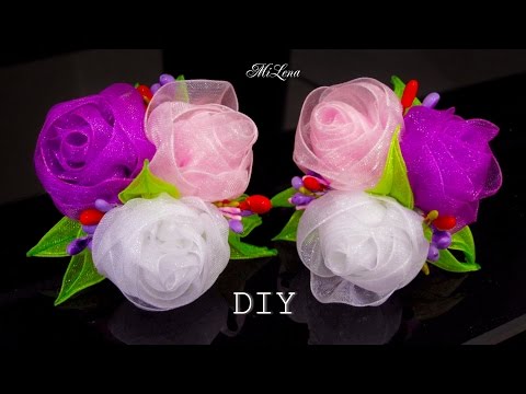 Видео: ORGANZA FLOWER / РЕЗИНКИ С РОЗАМИ ИЗ ОРГАНЗЫ, МК / DIY Organza Roses