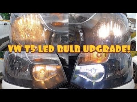 Видео: Обновление светодиодных ламп H4 для фар VW T5 Transporter