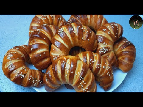 Видео: РОГАЛИКИ с  Яблочным повидлом. ИДЕАЛЬНЫЕ булочки рогалики .PERFECT bagel buns.