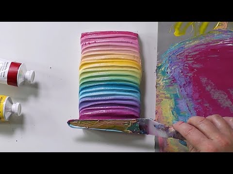 Видео: Учебное пособие по густому абстрактному акрилу с глянцевым гелем