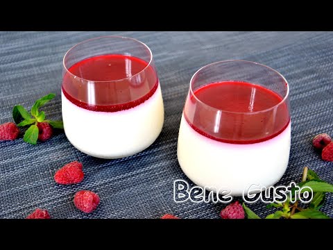 Видео: Панна котта с малиной | Итальянский десерт без выпечки в стакане – пошаговый рецепт Bene Gusto