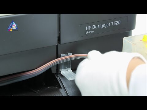 Видео: Установка СНПЧ на плоттер HP Designjet T520