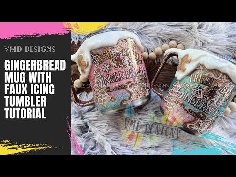 Видео: Кружка в виде имбирного пряника с искусственной глазурью — мастер-класс по изготовлению стакана и...