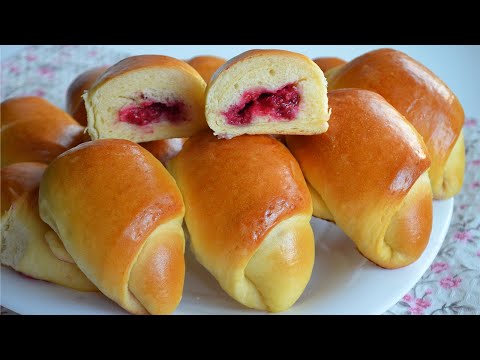 Видео: Сдобные рогалики с малиной | Butter bagels with raspberries