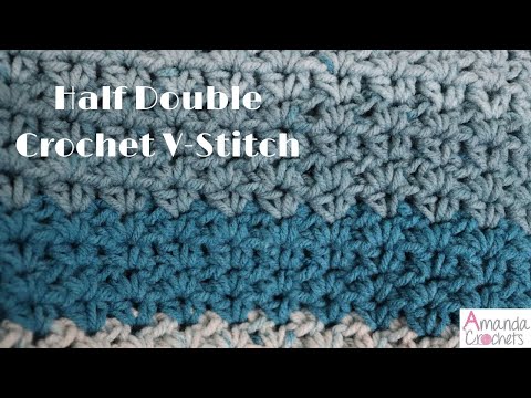 Видео: Как вязать крючком полустолбик с накидом V-образным узором (серия вязания крючком 101)