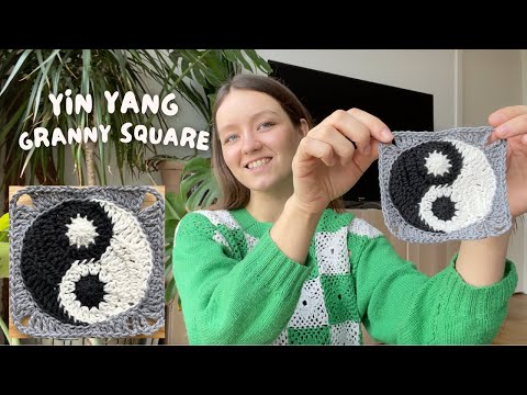 Видео: ☯ Бабушкин квадрат ИНЬ-ЯН | руководство по вязанию крючком для начинающих