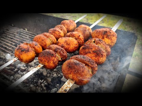 Видео: ШАМПИНЬОНЫ на Мангале. Фаршированные ГРИБЫ Лучший рецепт!!! ENG SUB