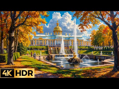 Видео: 🇷🇺 4K HDR  Очарование золотой осени в Нижнем парке Петергофа. САНКТ-ПЕТЕРБУРГ.