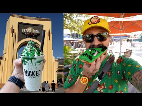 Видео: Пробуем НОВЫЕ угощения в Universal Studios! Меню Wicked For Good, праздничные товары уже в продаж...