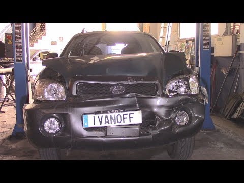 Видео: У Иванова подгорело за полировку фар  Ремонт  по жести Hyundai Santa Fe 2003