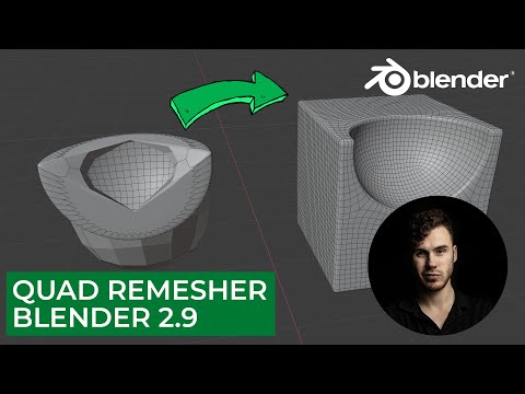 Видео: Quad Remesher в Blender 2.9 | Авто ретопология | Уроки на русском для начинающих