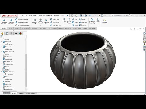 Видео: Моделирование поверхности — учебное пособие SolidWorks