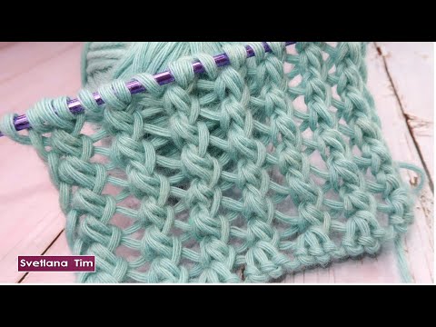 Видео: Красивый, простой Aжурный узор спицами для шарфика, снуда / вязание спицами