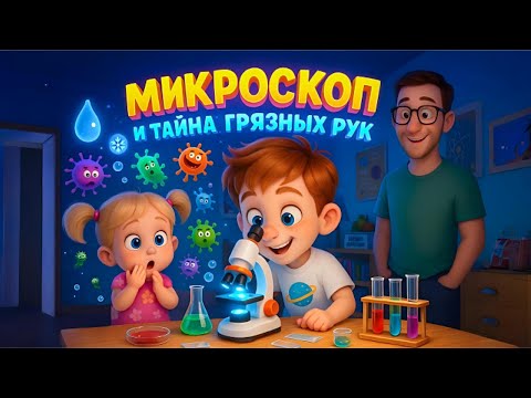 Видео: Сказка Микроскоп и тайна грязных рук | Развитие ребенка через умные сказки для быстрого засыпания