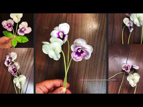 Видео: Мастер-класс Виола (Анютины глазки) из холодного фарфора. Часть 1. Губа