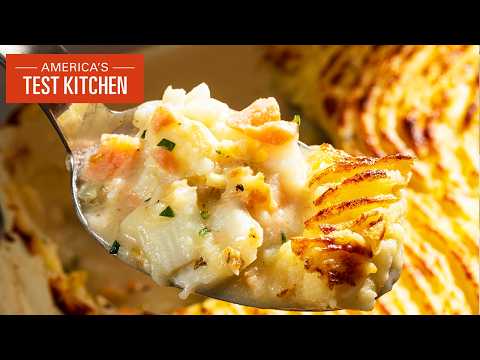 Видео: Рецепты пирогов с курицей на сковороде и рыбного пирога | Полный эпизод | Американская тестовая к...