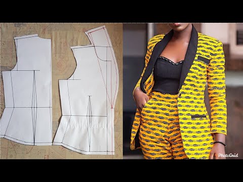 Видео: Как построить выкройку жакета с шалевым воротником (подробно)