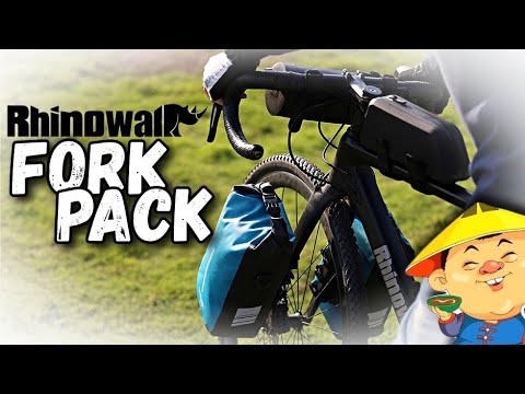 Видео: RhinoWalk Fork-Pack. Универсальные байпакинговые сумки на вилку велосипеда.