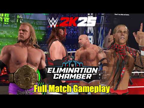 Видео: В WWE 2K25 Кейн побеждает в матче Elimination Chamber — полный игровой процесс.