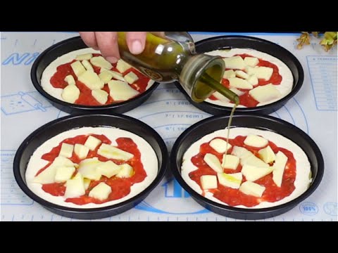 Видео: Маленькие пиццы с жидким тестом! Без замешивания с неаполитанским соусом!!