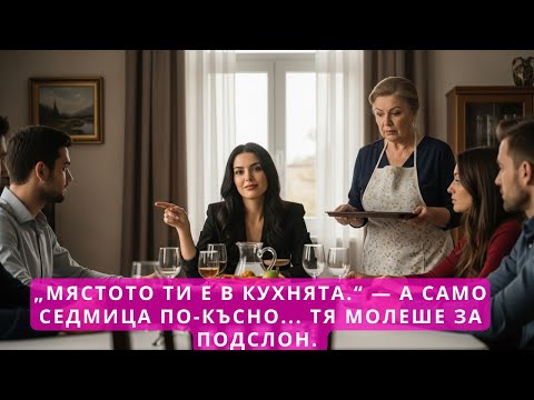 Видео: Снахата ми каза, че мястото ми е в кухнята — но седмица по-късно ме молеше да я приютя.
