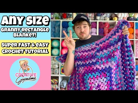 Видео: Быстрое и простое вязание крючком прямоугольного одеяла любого размера — #LionBrand