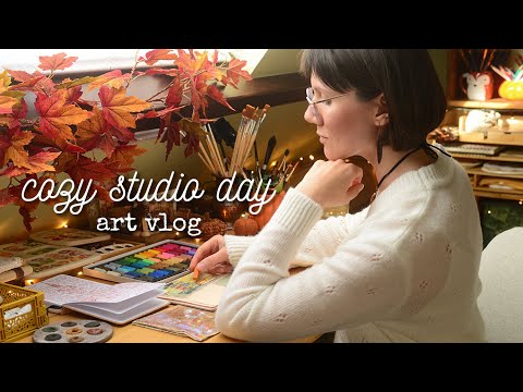 Видео: Моя уютная осенняя студия: зарисовки пастелью, акварель и уютная выпечка