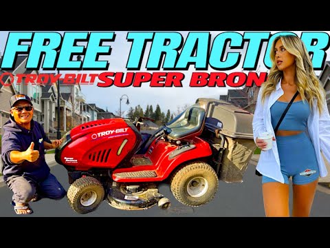 Видео: Бесплатный Troy Bilt Super Bronco 21 л.с. Briggs V-Twin и Husqvarna push Mower Mini Motherload Pick