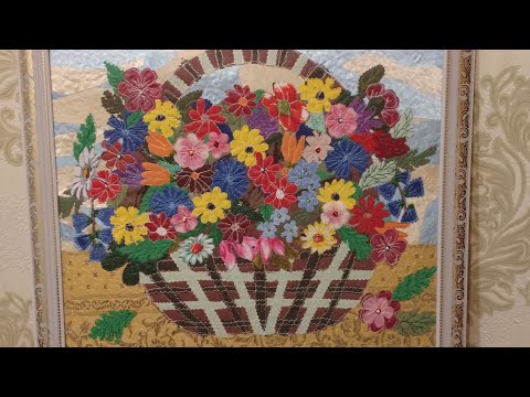Видео: Корзина с цветами. Текстильная пицца.