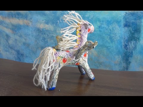 Видео: Папье-маше. Мастер-класс " Лошадка с крылышками радости"