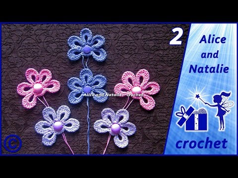 Видео: Пинетки крючком "Лялины туфельки". Часть 2. Цветочный мотив. Alice and Natalie - crochet