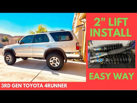 Видео: Установка подъемника Toyota 4Runner 3-го поколения на 2 дюйма — самый простой способ установки по...