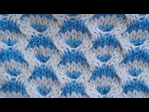 Видео: ДВУХЦВЕТНЫЙ ЛЕНИВЫЙ ЖАККАРД С ВЫТЯНУТЫМИ ПЕТЛЯМИ 