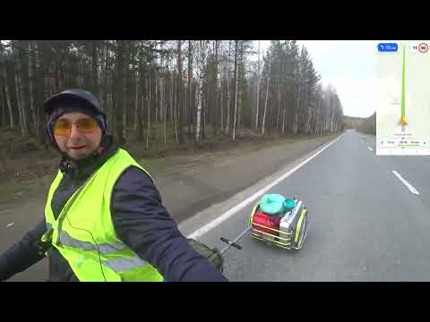 Видео: Путешествие на Электровелосипеде Minako V 8 Pro с прицепом, с грузом, по трассе до станции Шурала.