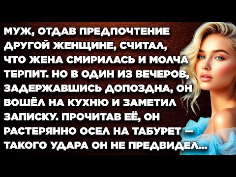Видео: Муж, отдав предпочтение другой женщине, считал, что жена смирилась и молча терпит...