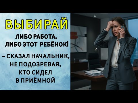 Видео: ВЫБИРАЙ: ЛИБО РАБОТА, ЛИБО ЭТОТ РЕБЁНОК!» – СКАЗАЛ НАЧАЛЬНИК, НЕ ПОДОЗРЕВАЯ, КТО СИДЕЛ В ПРИЁМНОЙ