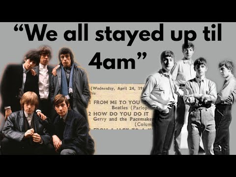 Видео: The Beatles, апрель 1963 г.: The Beatles встречают The Rolling Stones, а Джон Леннон становится о...