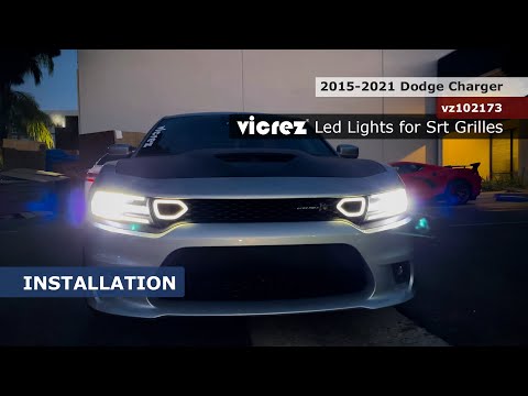 Видео: Светодиодные фонари Vicrez для решеток SRT vz102173 | Dodge Charger 2015-2021 | Установка