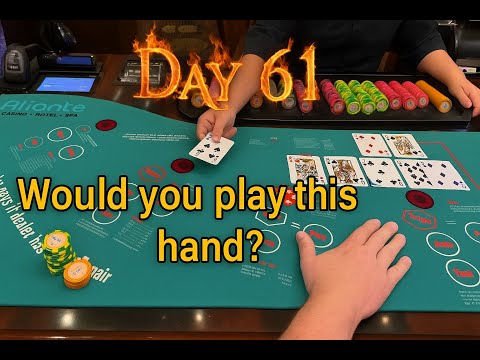Видео: Какой ваш ХОД в Ultimate Texas Holdem на 61-й день? Вы бы разыграли эту руку?