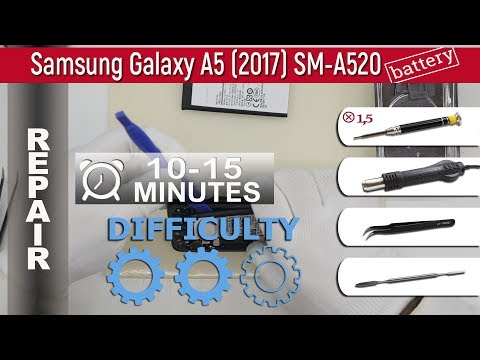 Видео: Как заменить 🔧 🔋 Аккумуляторную батарею 📱 Samsung Galaxy A5 (2017) SM-A520